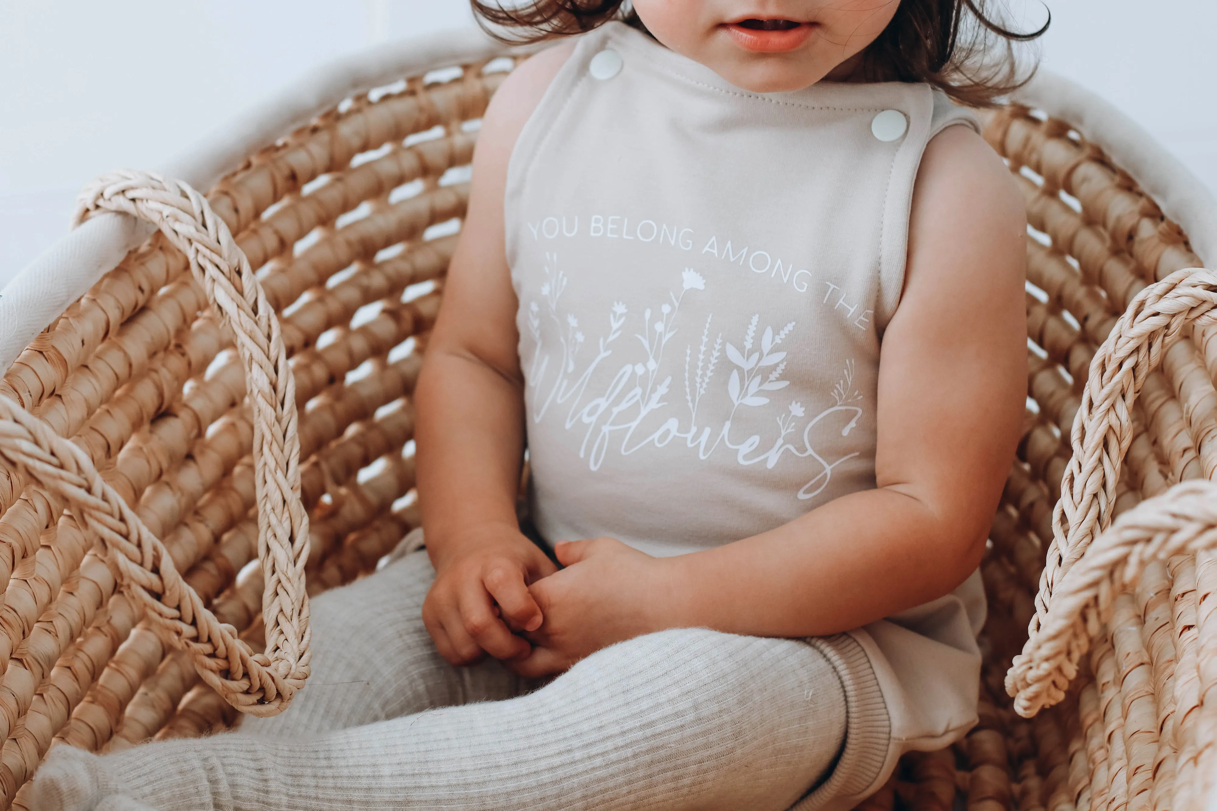 ' You belong among the wildflowers ' SEPIA  bummie romper