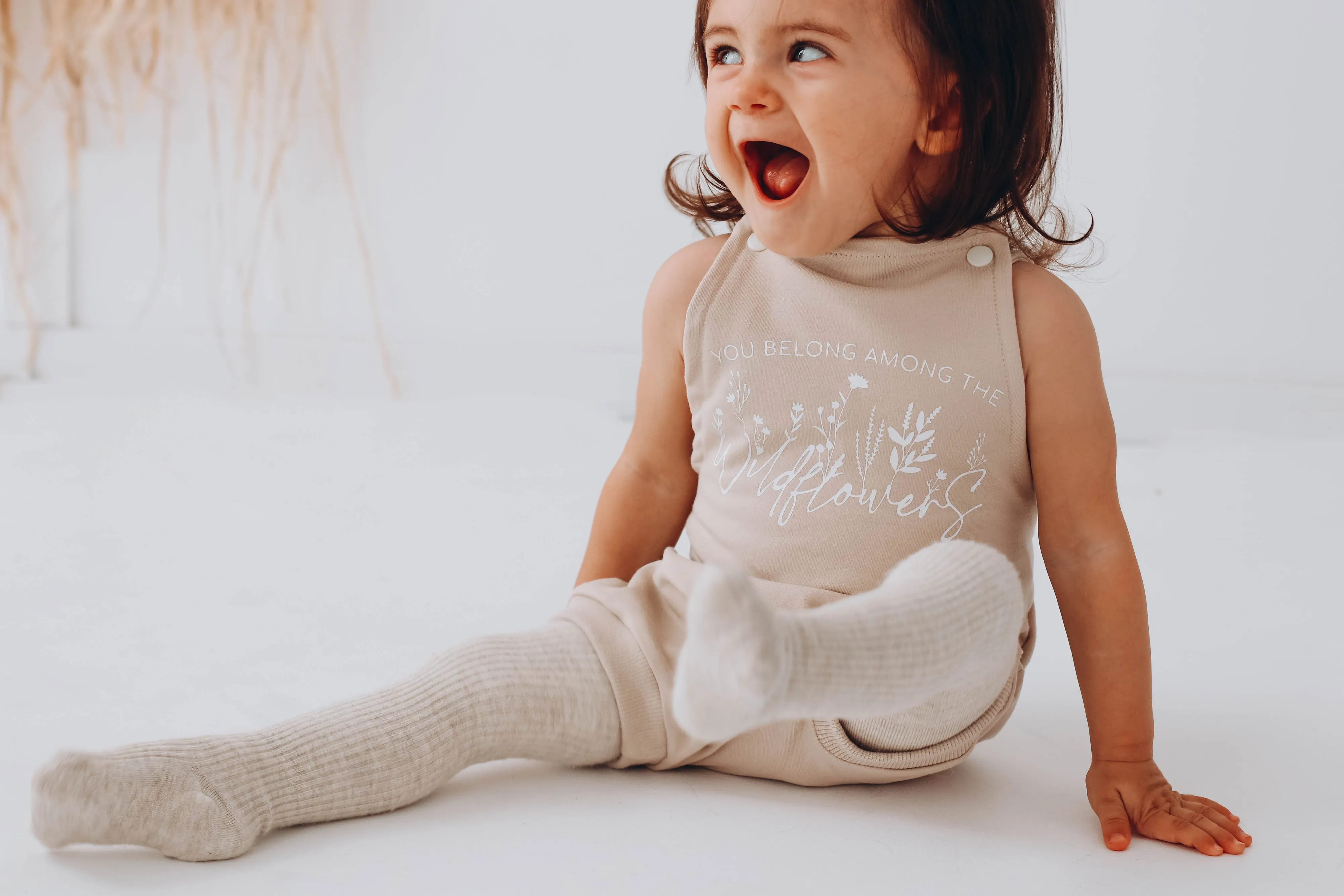 ' You belong among the wildflowers ' SEPIA  bummie romper