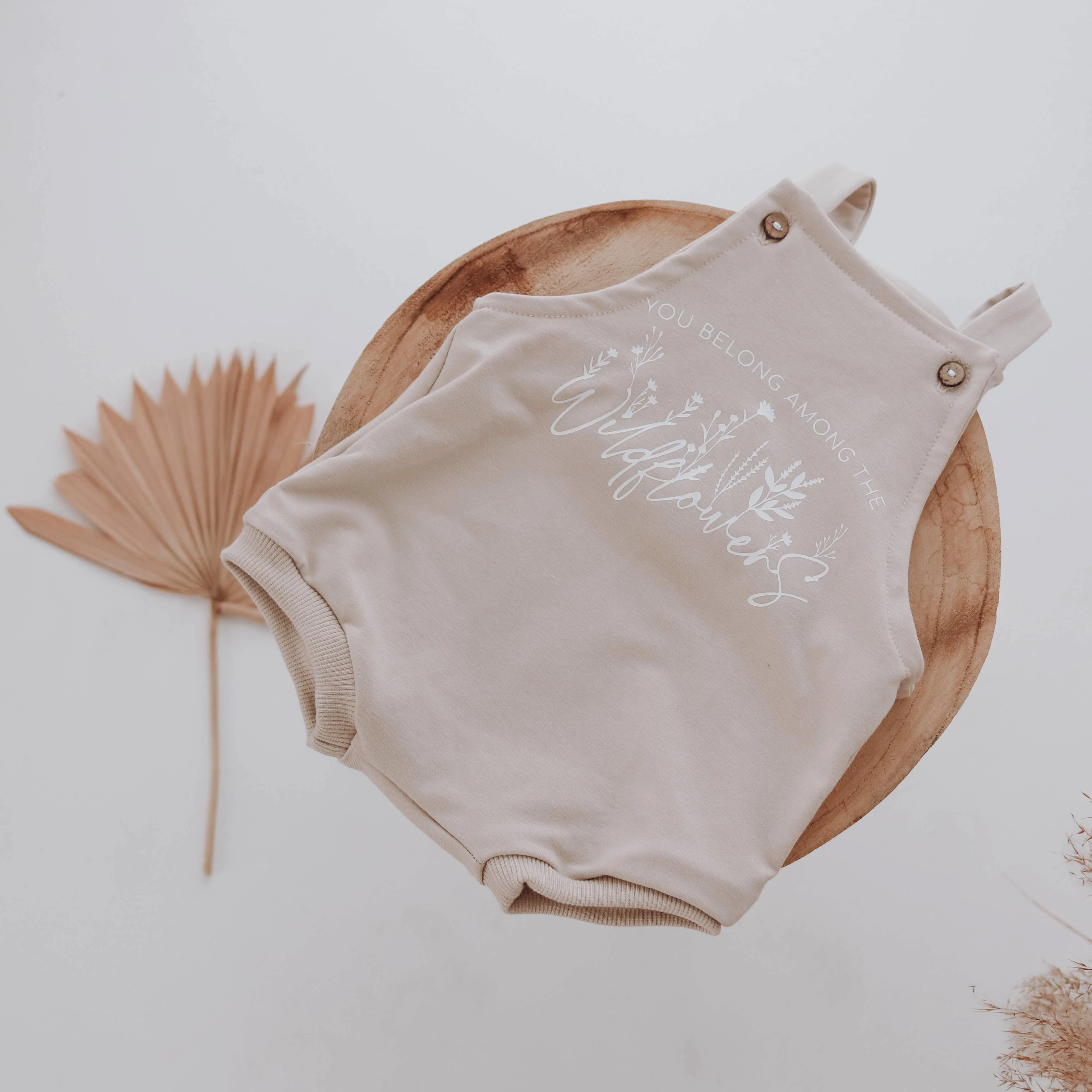 ' You belong among the wildflowers ' SEPIA  bummie romper