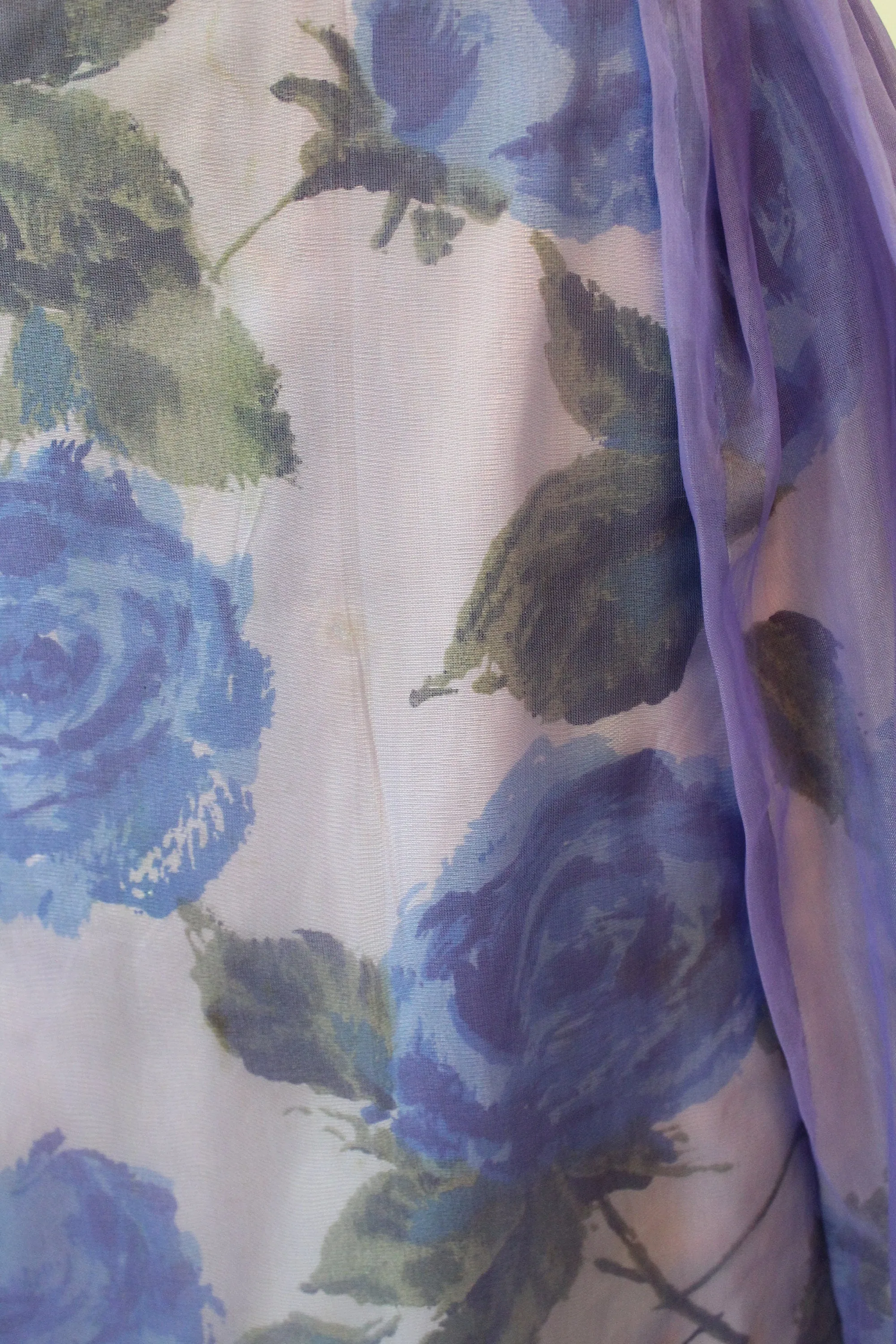 1950s BLUE ROSE PRINT organza dress medium | new spring summer