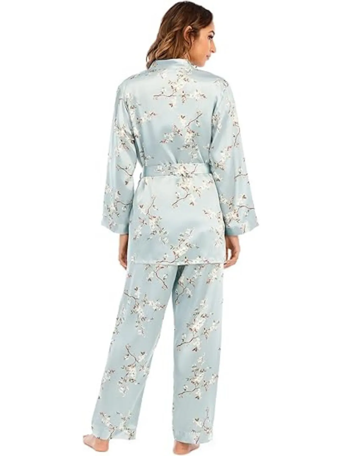 3 Piece Silky Floral Pajama Sets