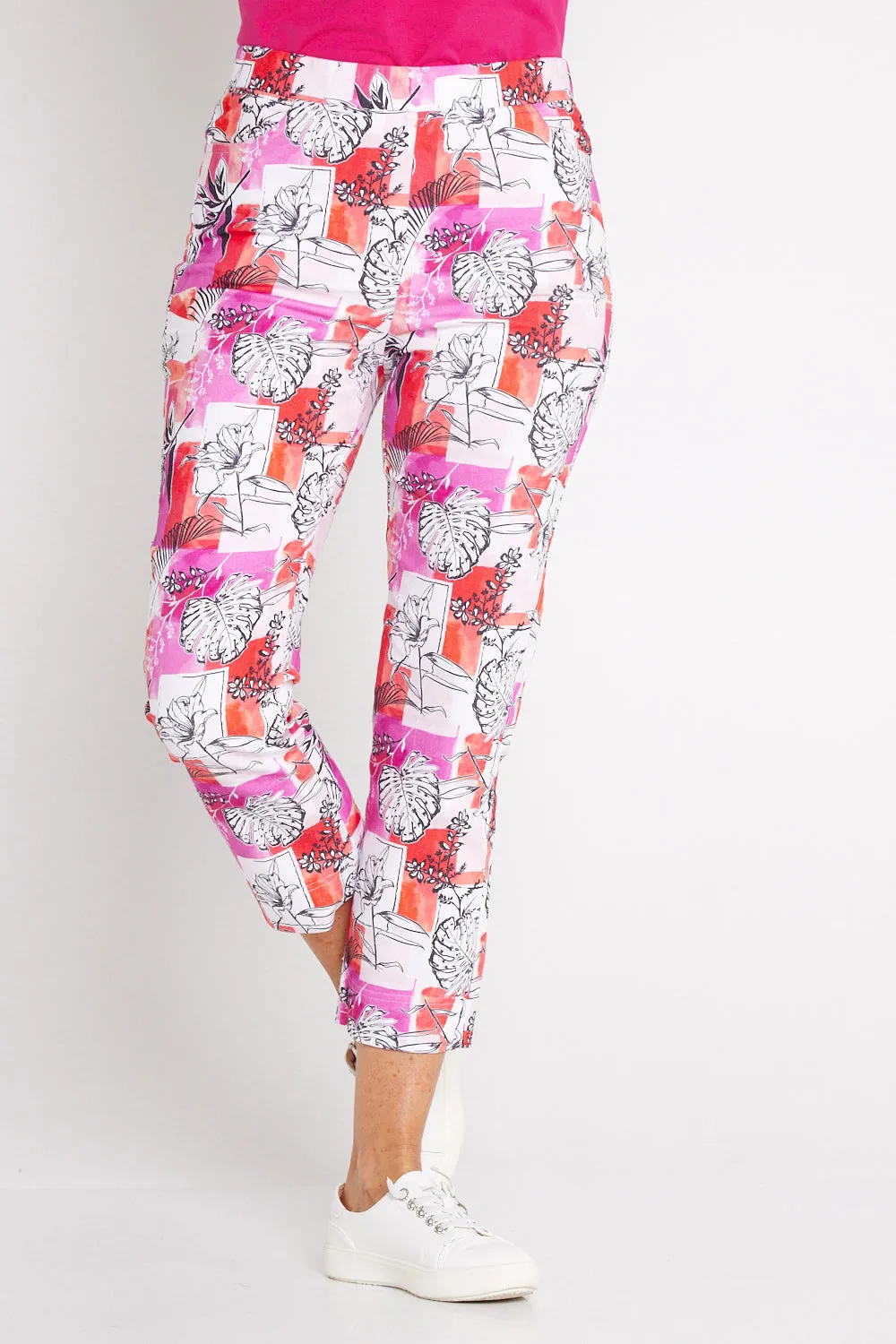 7/8 Stretch Pocket Pants - Keyline Floral Print