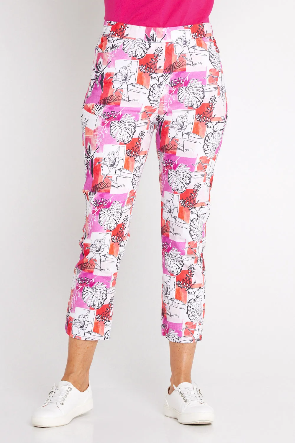 7/8 Stretch Pocket Pants - Keyline Floral Print