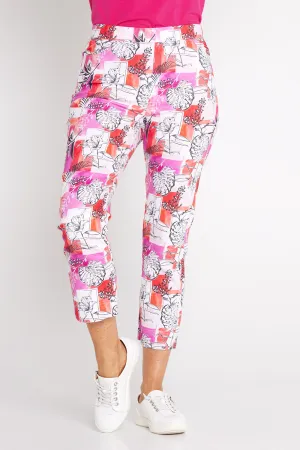 7/8 Stretch Pocket Pants - Keyline Floral Print