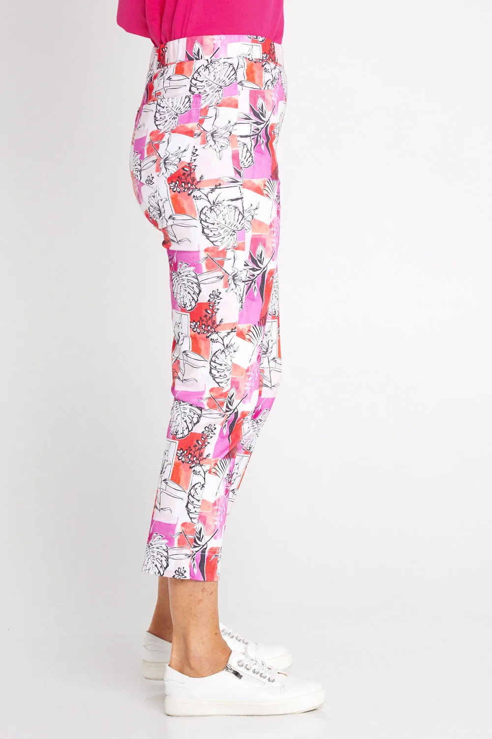 7/8 Stretch Pocket Pants - Keyline Floral Print