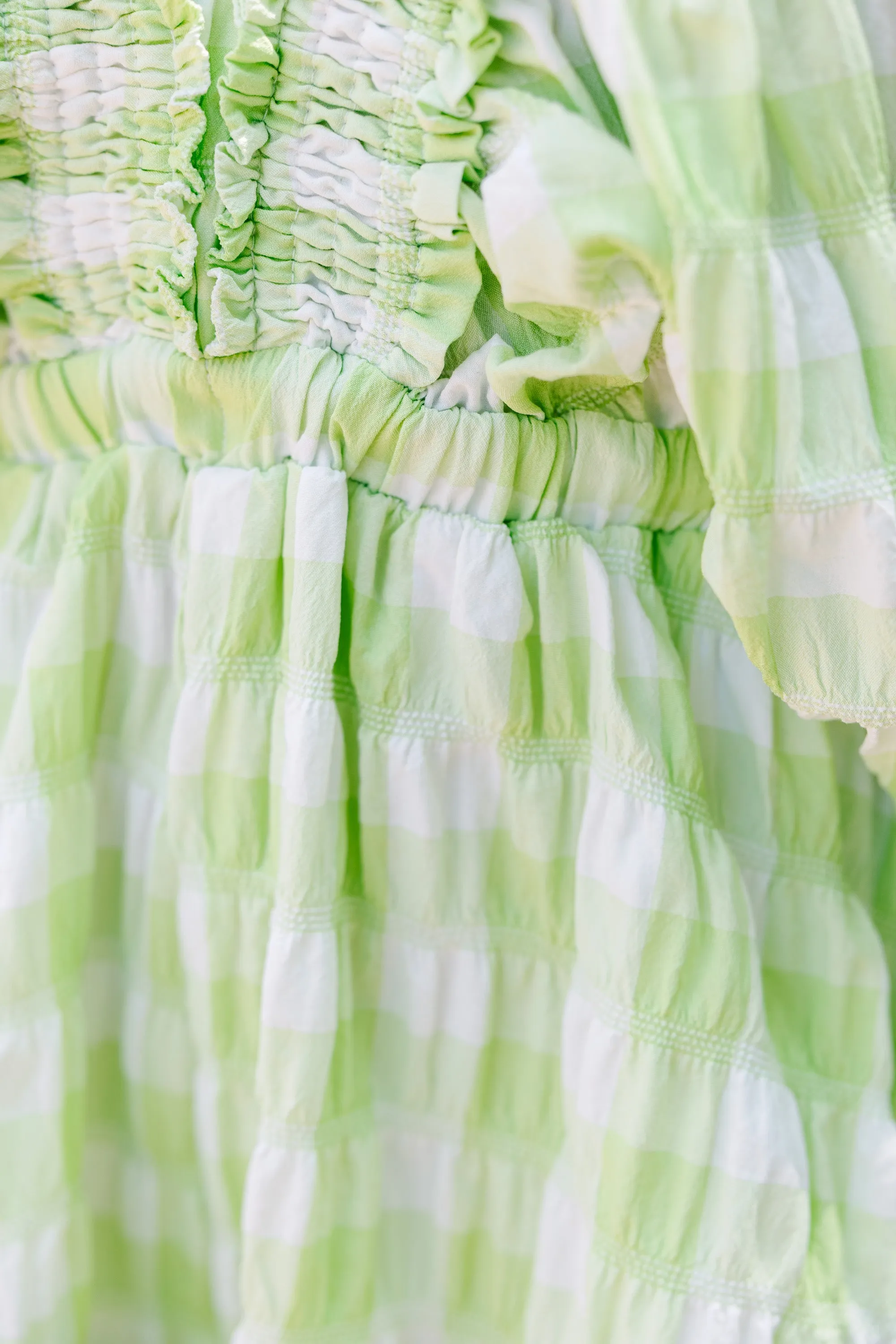 All Up To You Green Apple Gingham Romper