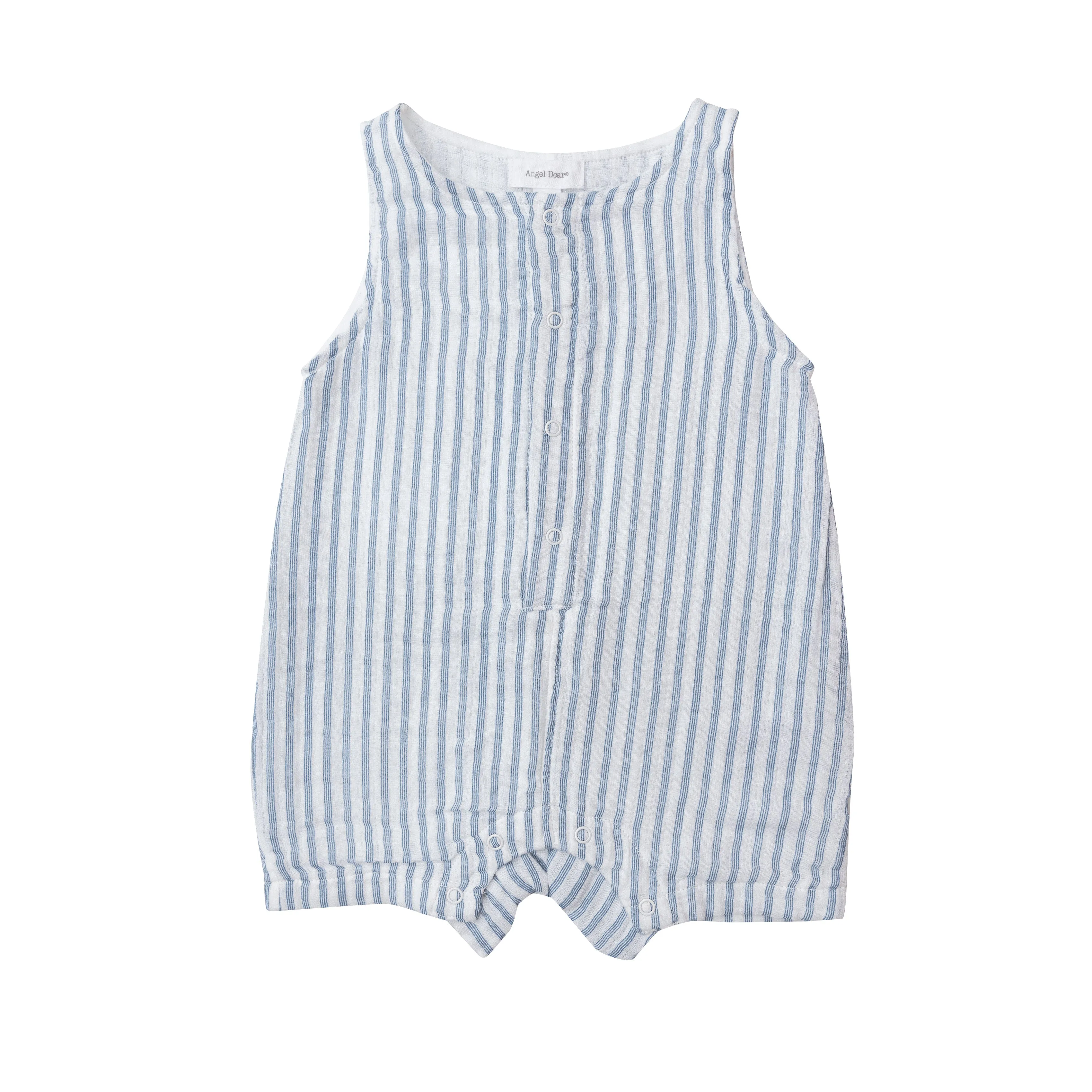 Angel Dear Blue Nautical Ticking Stripe Shortie Romper