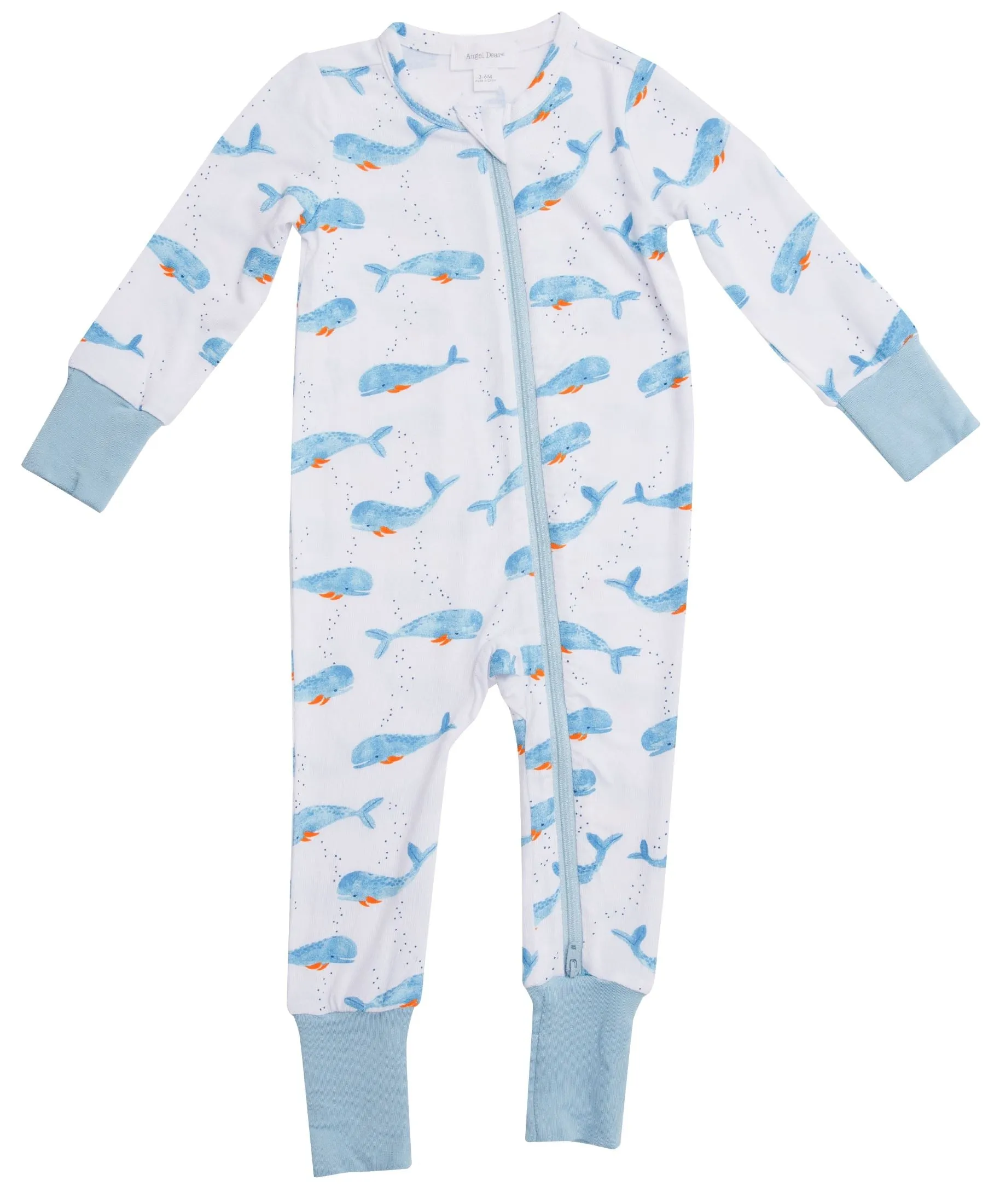 Angel Dear Cutey Whale Bamboo Zipper Romper