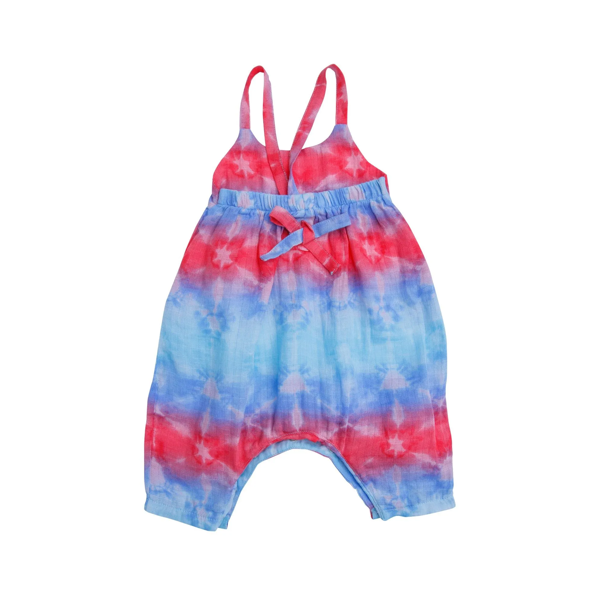 Angel Dear Multi Shibori Muslin Tie Back Romper