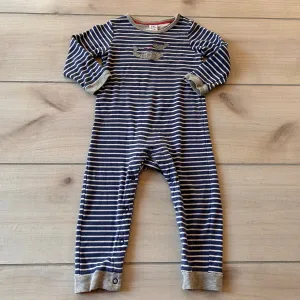 Baby Boden Striped Dolphin Applique Romper