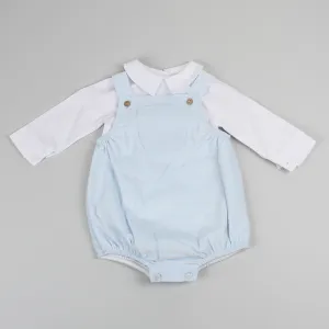 Baby Boys Corded Romper and Shirt - Blue