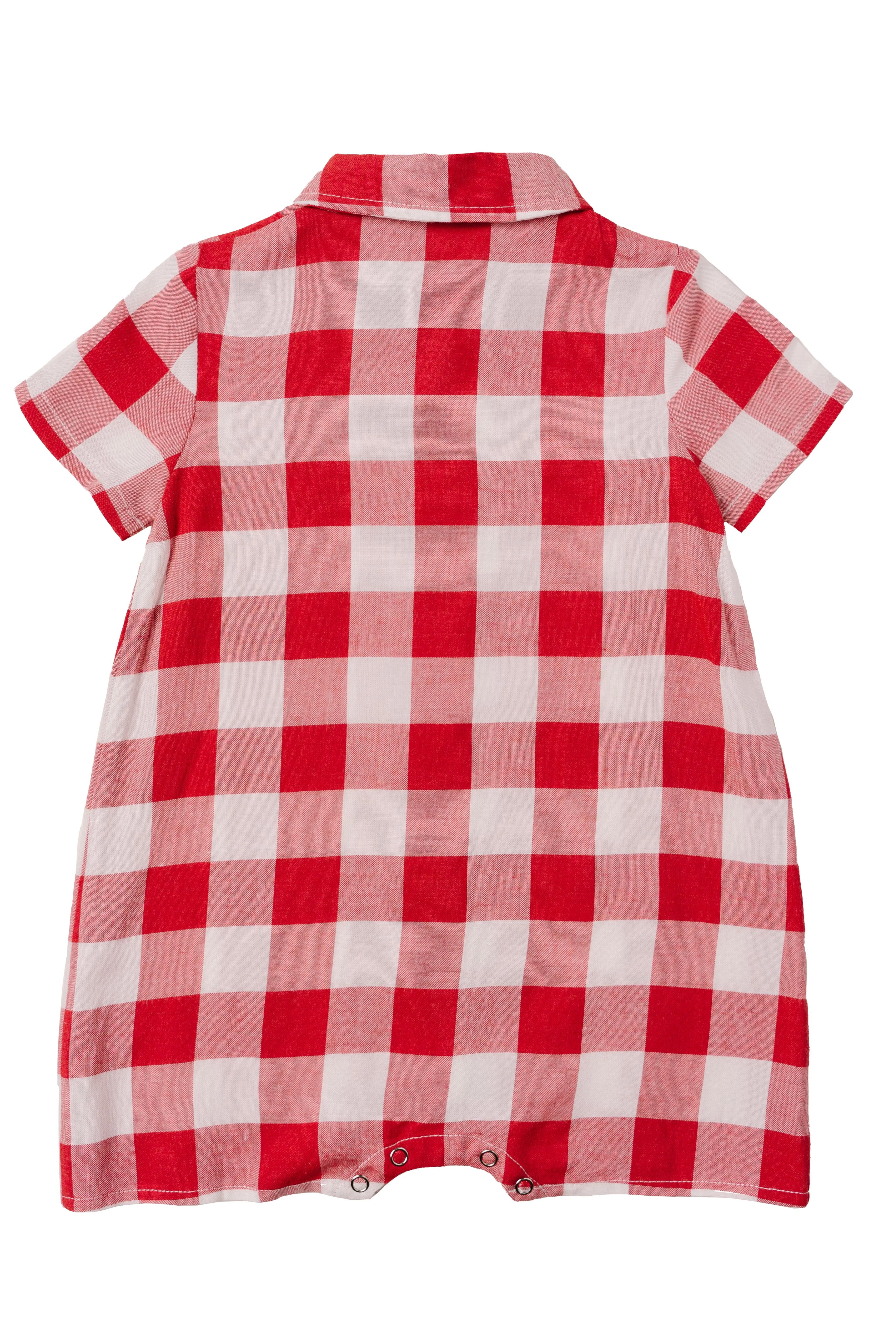 Baby Boys James Romper in Red Gingham - FINAL SALE