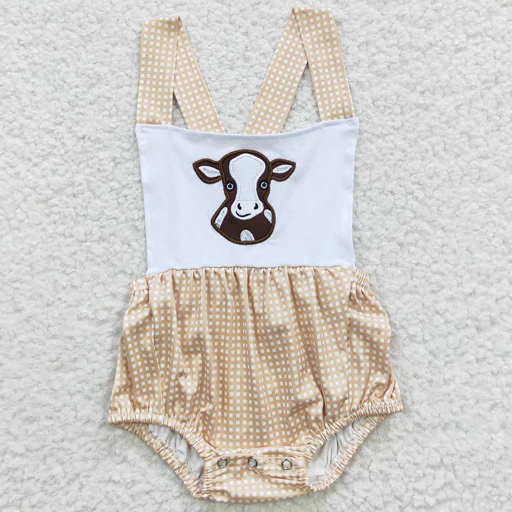 Baby Boys Rompers Western Cow Embroidery Rompers SR0313