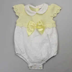 Baby Girl Romper - Lemon / White - Pex Macie