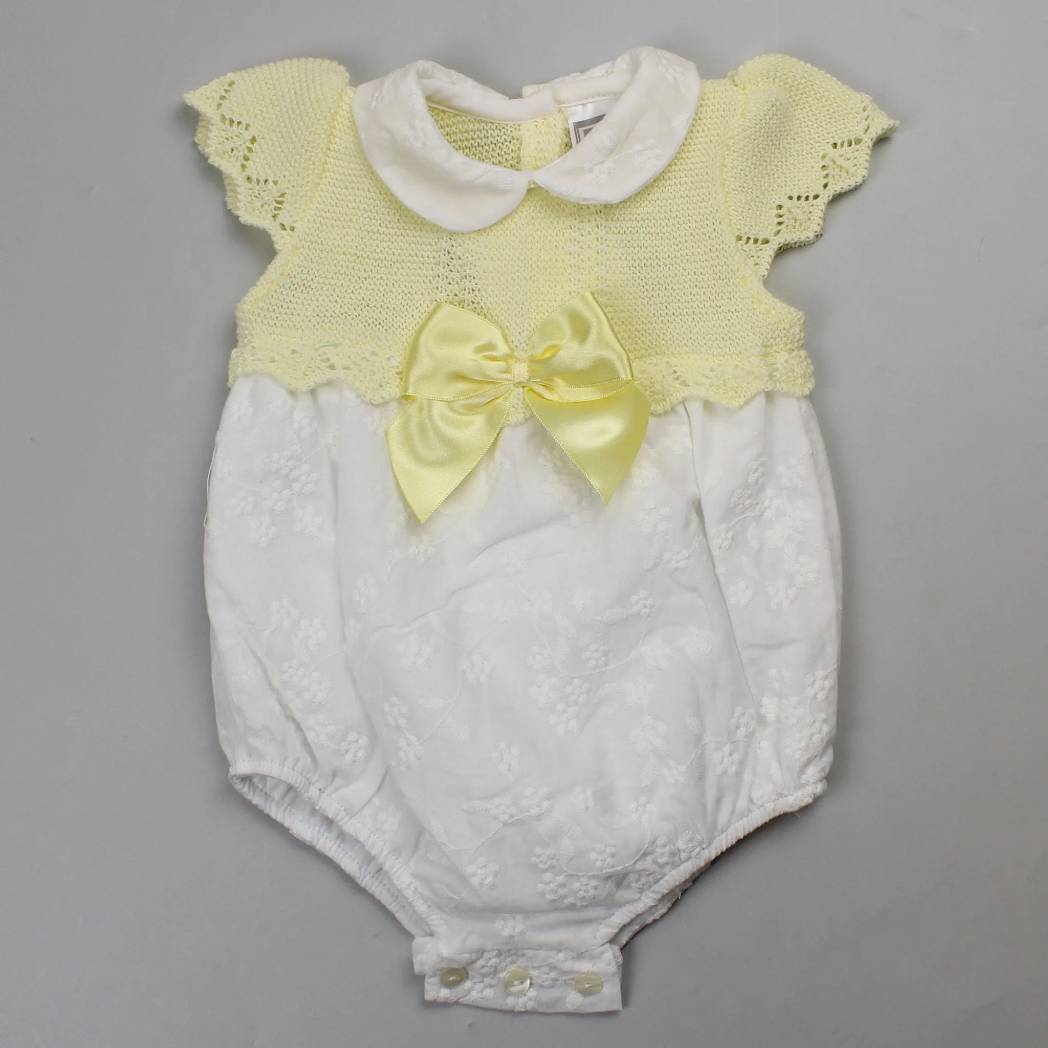 Baby Girl Romper - Lemon / White - Pex Macie