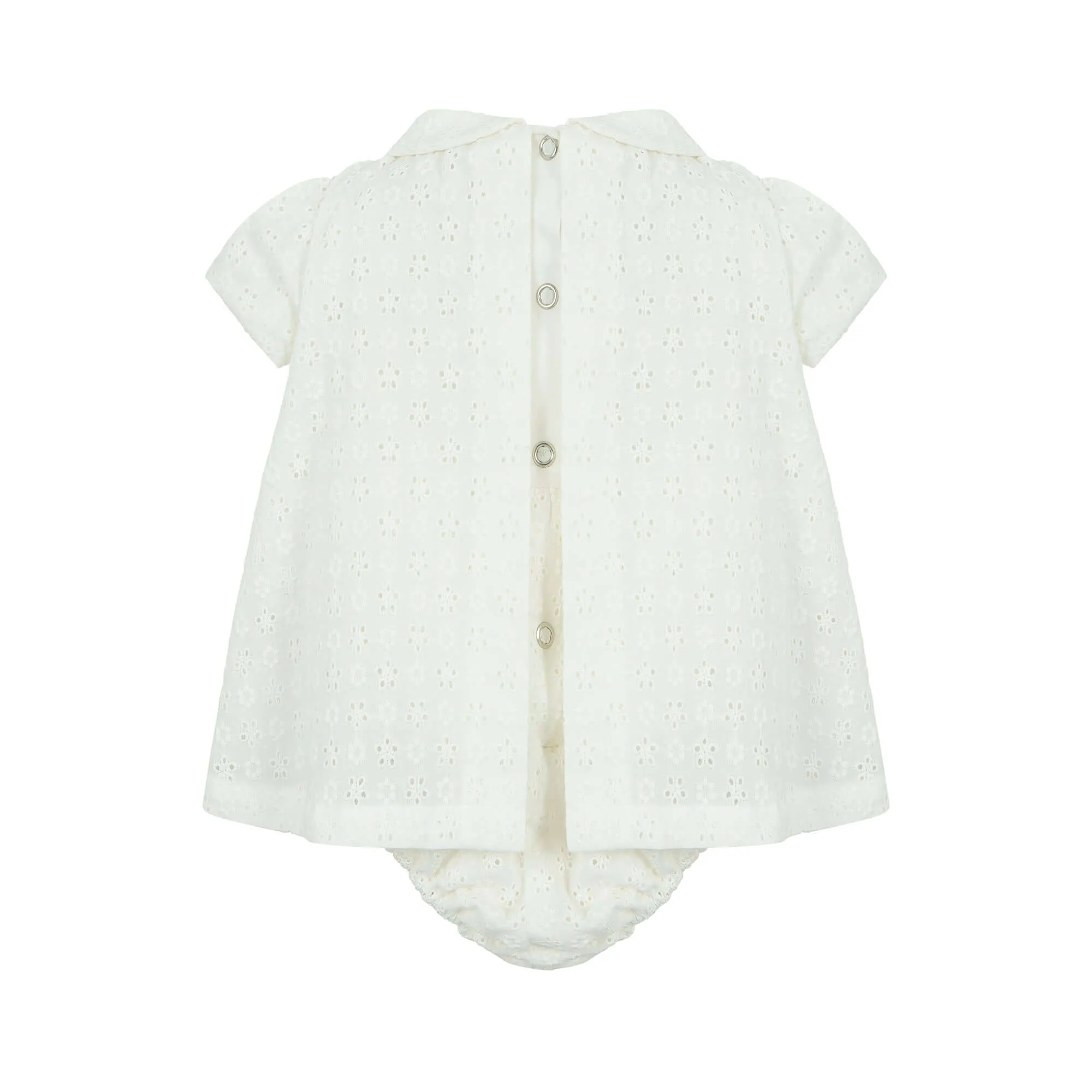 Baby Girls Cream Bow Romper