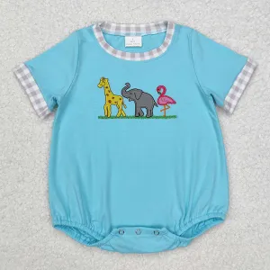 Baby Infant Boys Rompers Giraffe Elephant Flamingo Short Sleeve Rompers SR2123