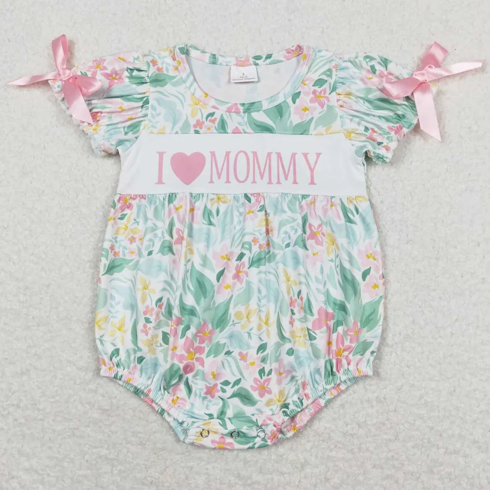 Baby Infant Girls Romper I Love Mommy Flowers Summer Rompers SR1471