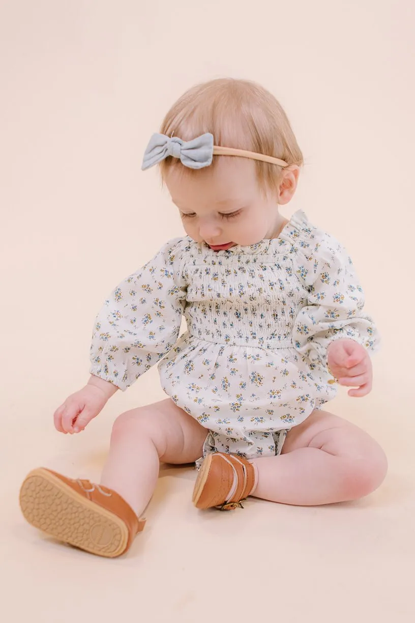 Baby Madeline Romper in Blue