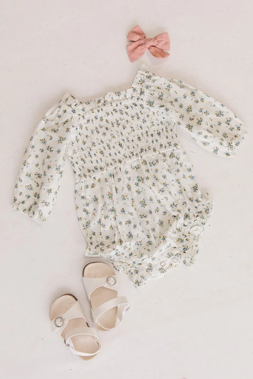 Baby Madeline Romper in Blue