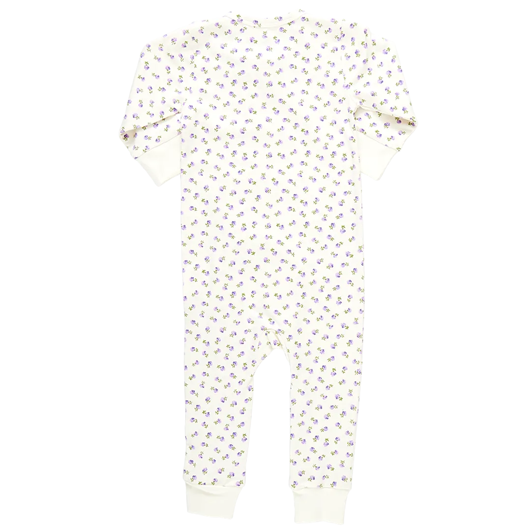 Baby Organic Romper - Tiny Purple Roses