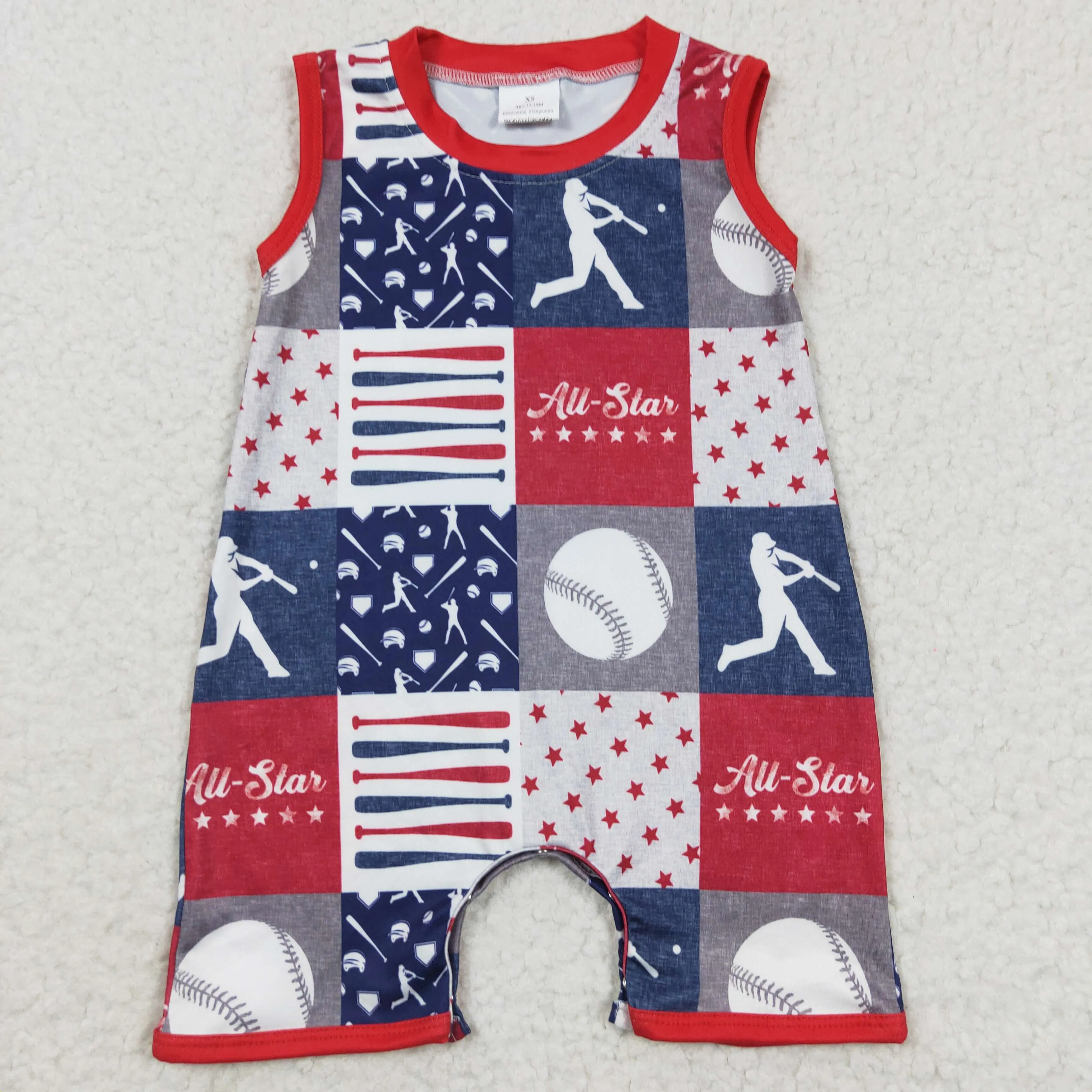 baseball printed baby boys romper SR0356