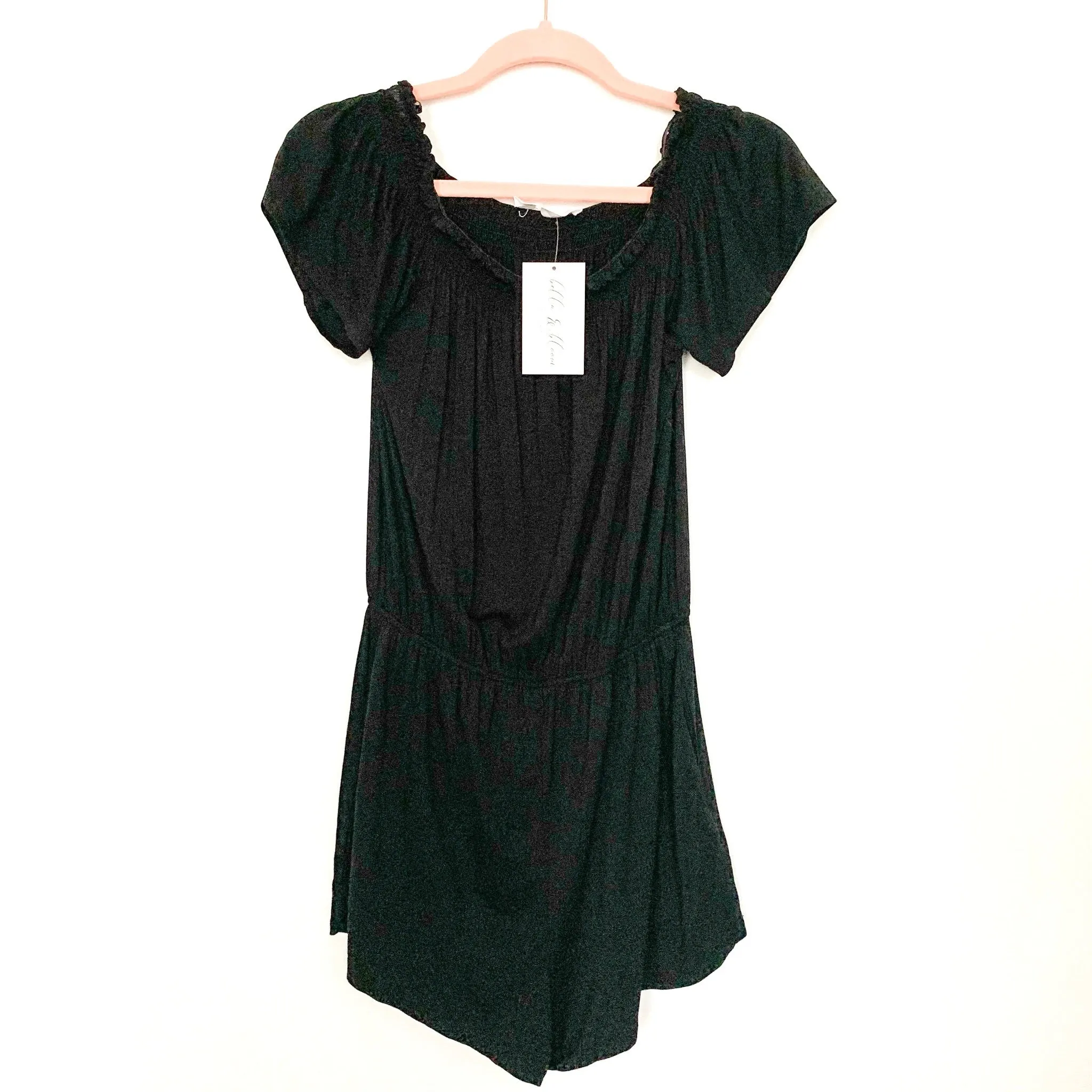 Bella & Bloom Black Off the Shoulder Romper NWT- Size M