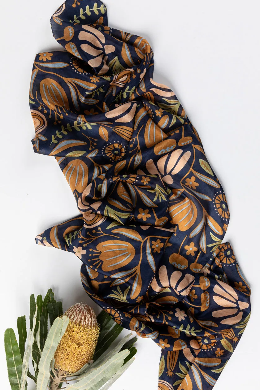 Blooms Silk Scarf