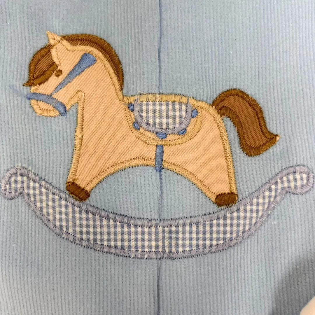 Blue Rocking Horse Romper