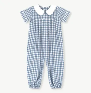 Blue Stone Check Precious Pleated Romper (Baby)