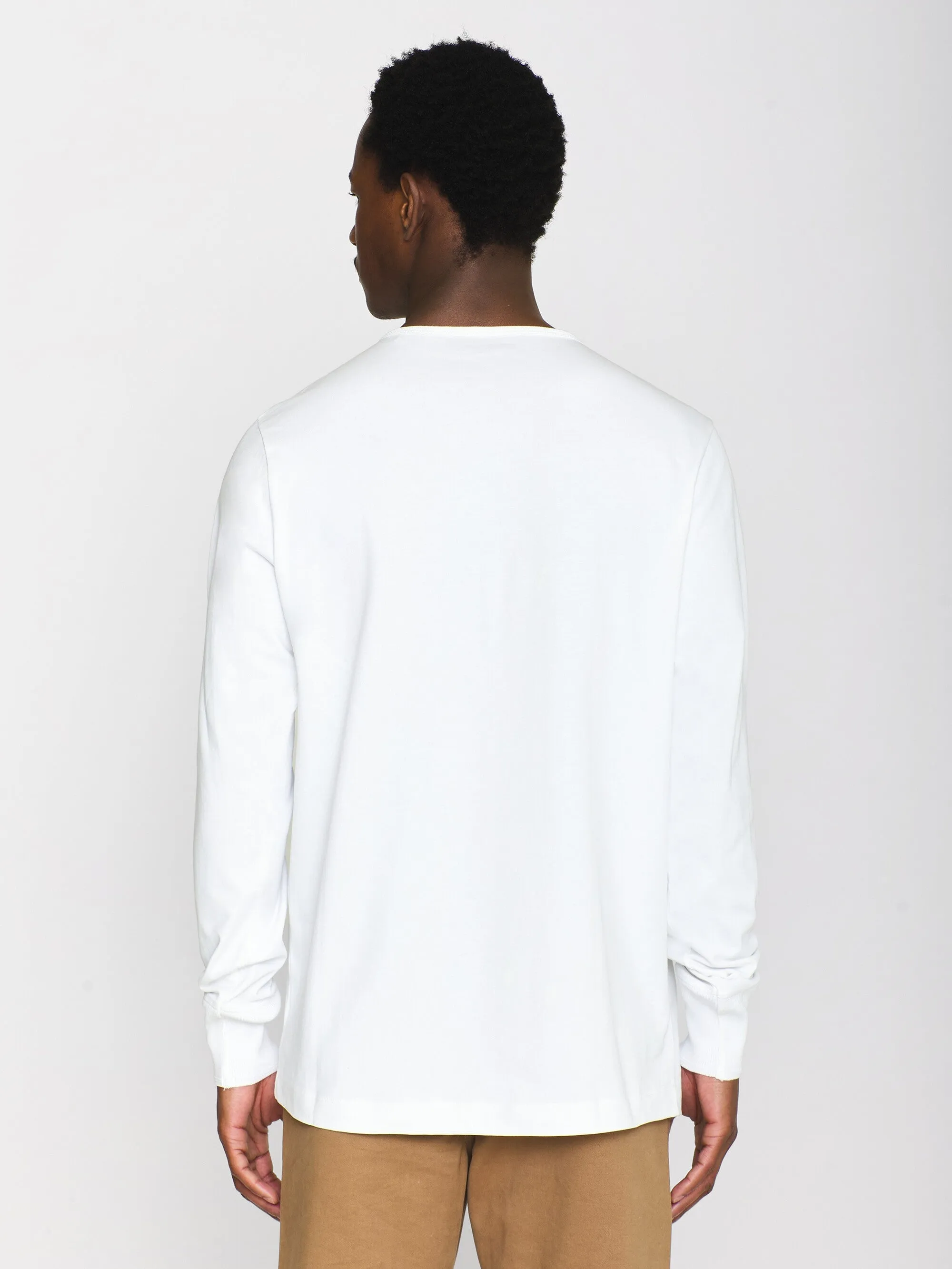 BO long sleeve henley - Regenerative Organic Certified™ - GOTS/Vegan - Bright White