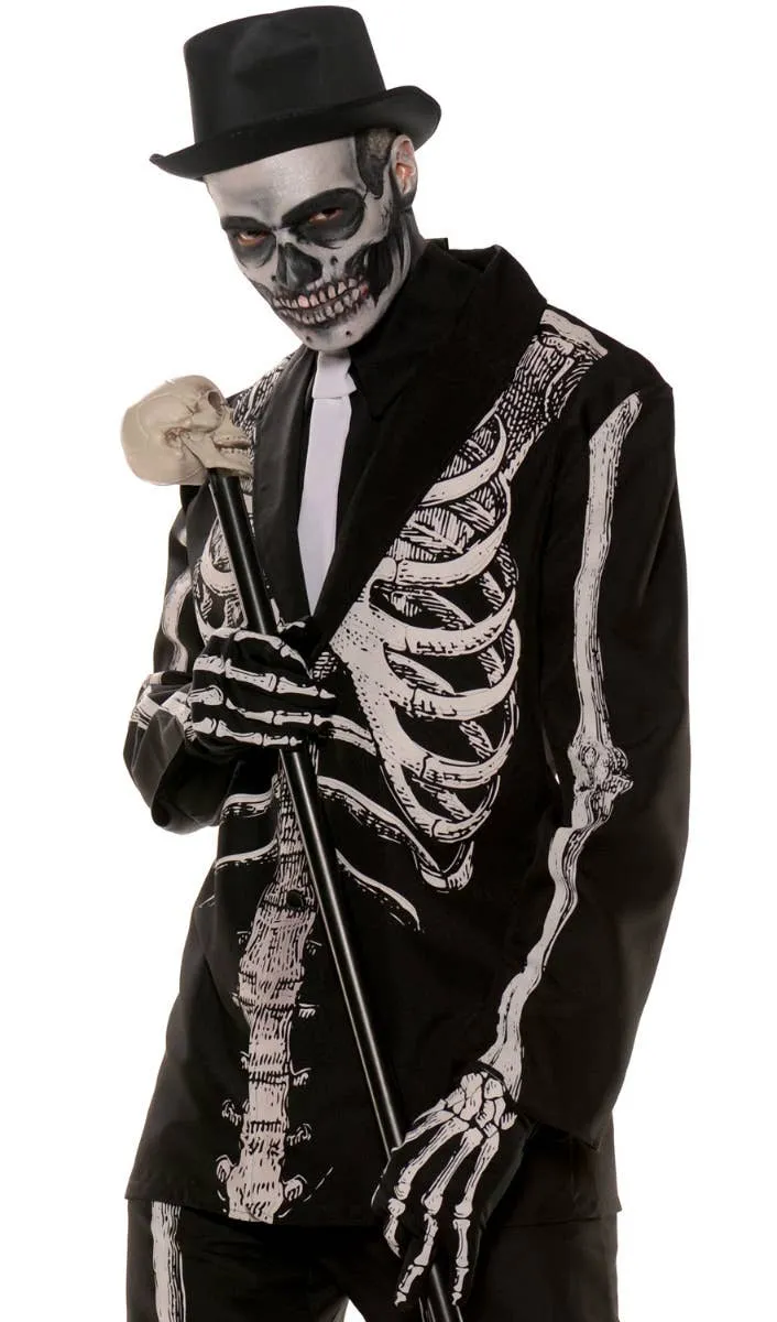 Bone Daddy Mens Plus Size Skeleton Suit Halloween Costume