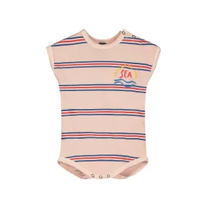 BONMOT DUSTY PINK STRIPES ROMPER