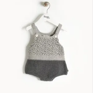 Bonnie Mob Widget Chunky Knit Baby Romper - Grey