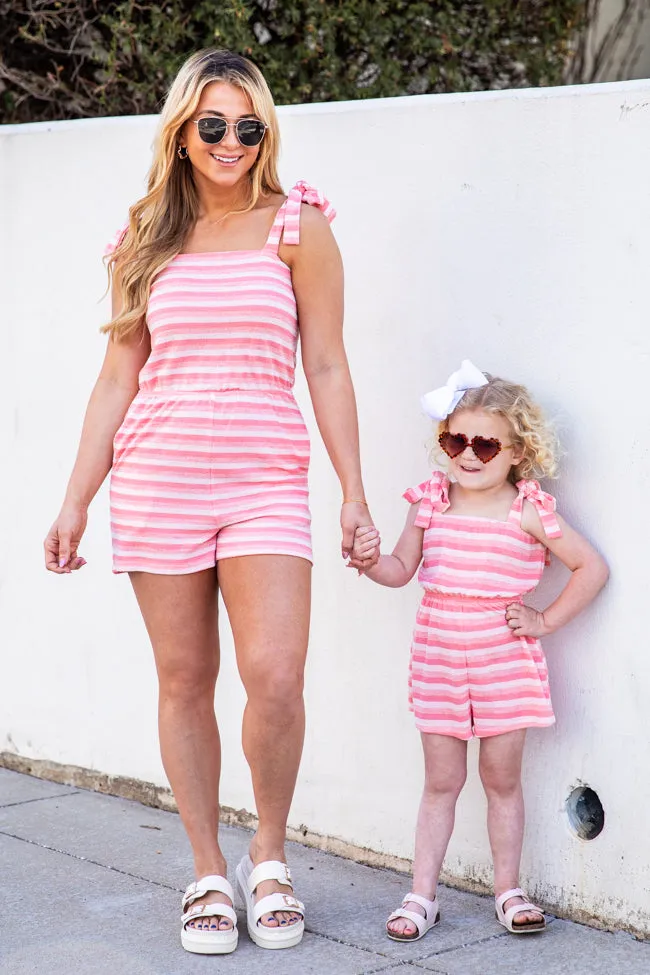 Born To See The World Pink Striped Romper FINAL SALE