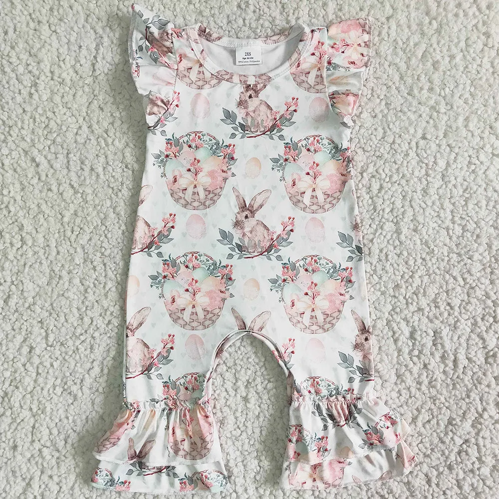 Boutique Baby Girls Rompers Easter Bunny Cute Girls Clothing Toddler Baby Romper B6-27