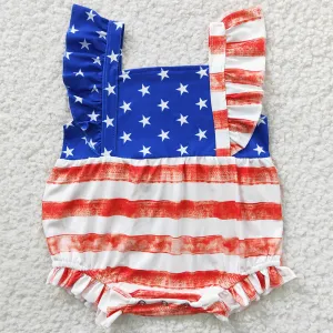 Boutique Infant Baby Girls Romper 4th Of July Star Summer Bubble Rompers SR0326