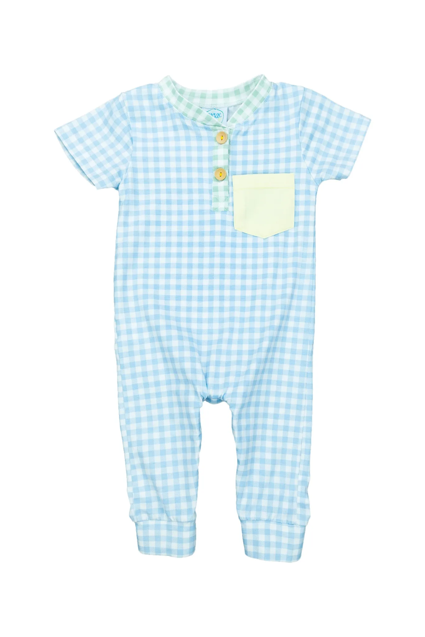 Boys Blue Check Lounge Romper