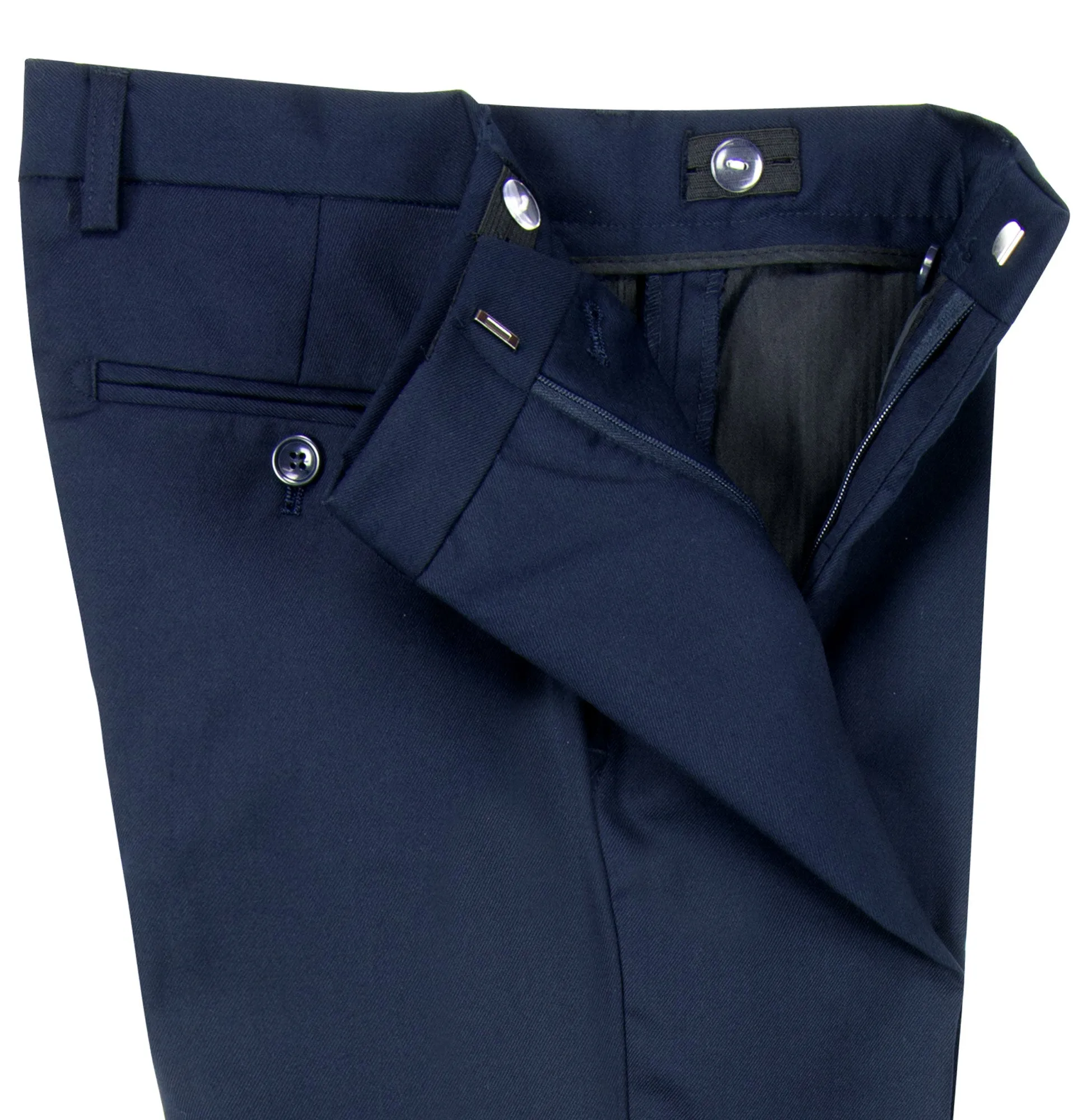 Boys' Blue Flat Front Dress Pants