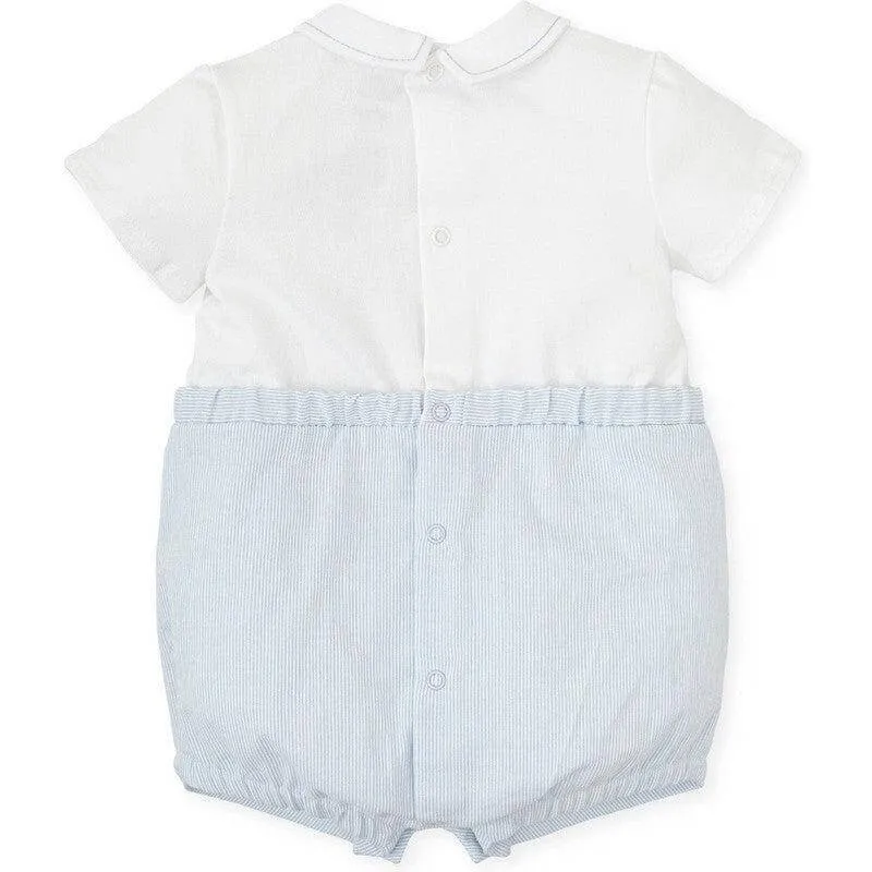 Boys Sky Blue & White Romper