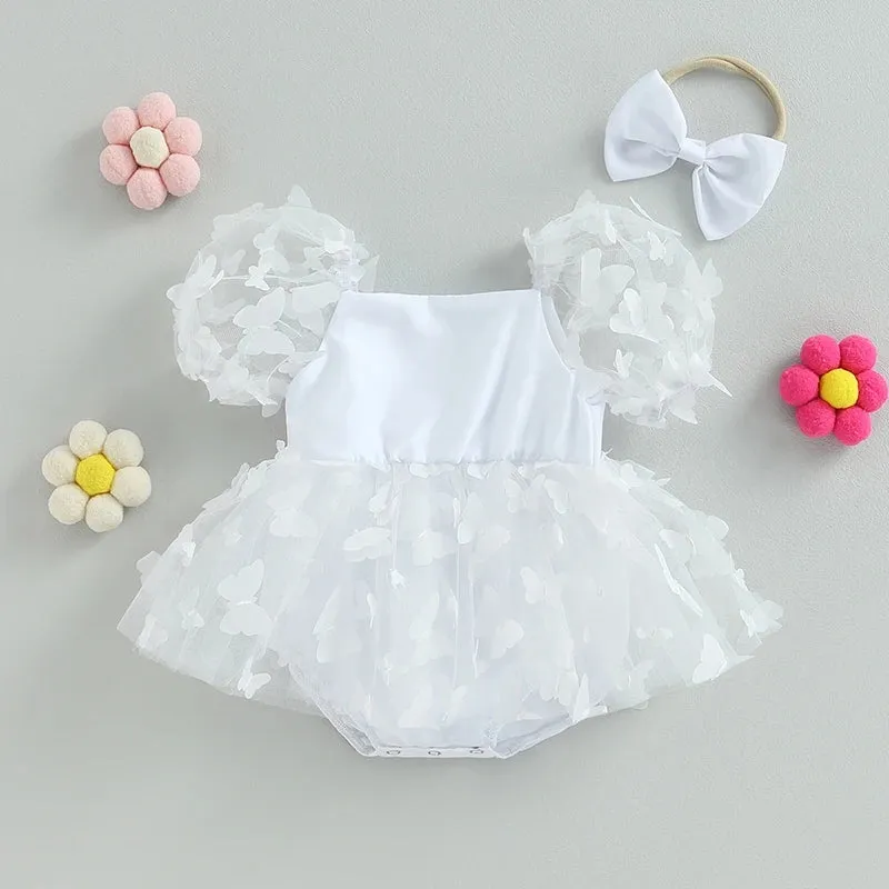 Butterfly Romper and Headband White #1000201