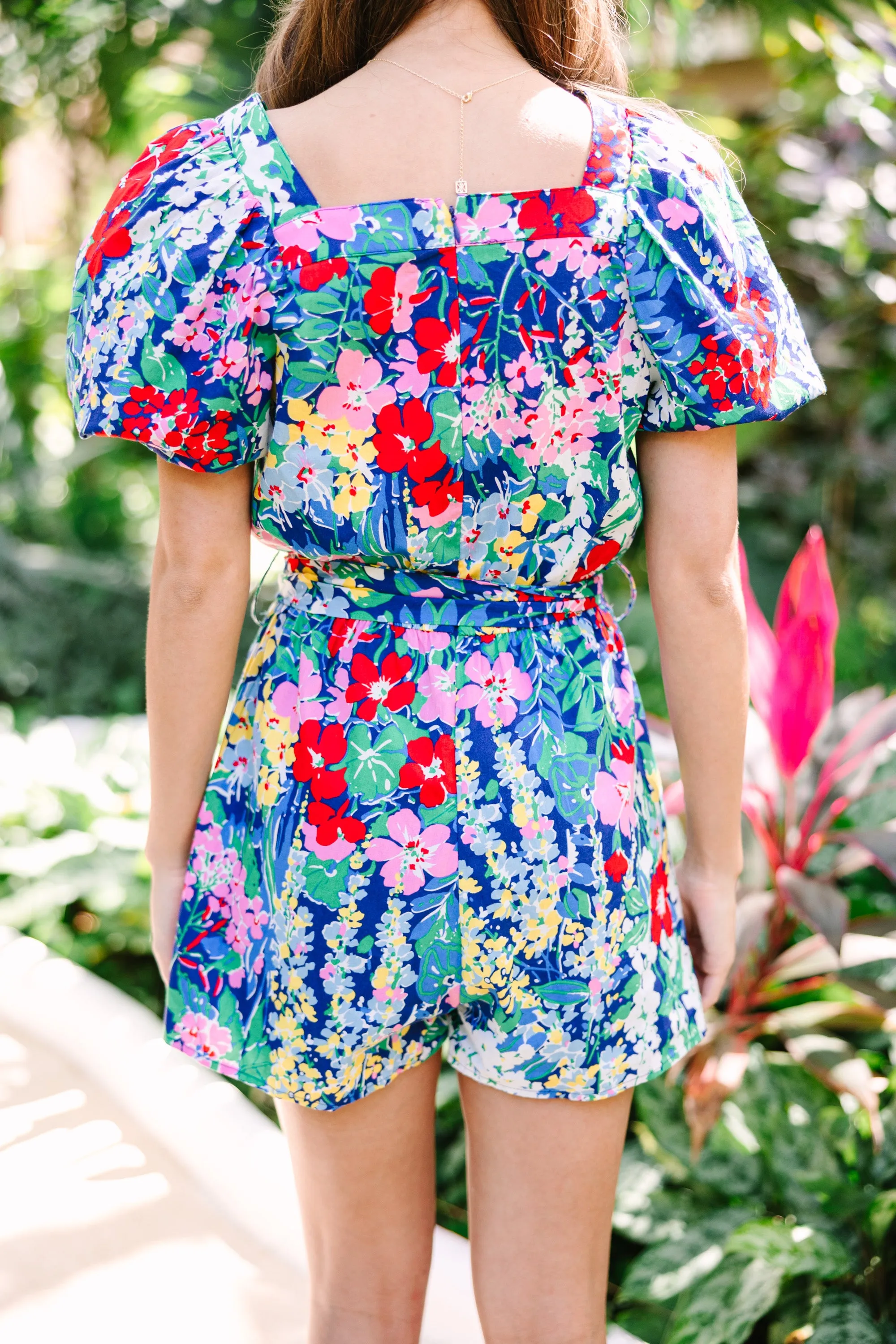 Can't Say No Navy Blue Floral Romper