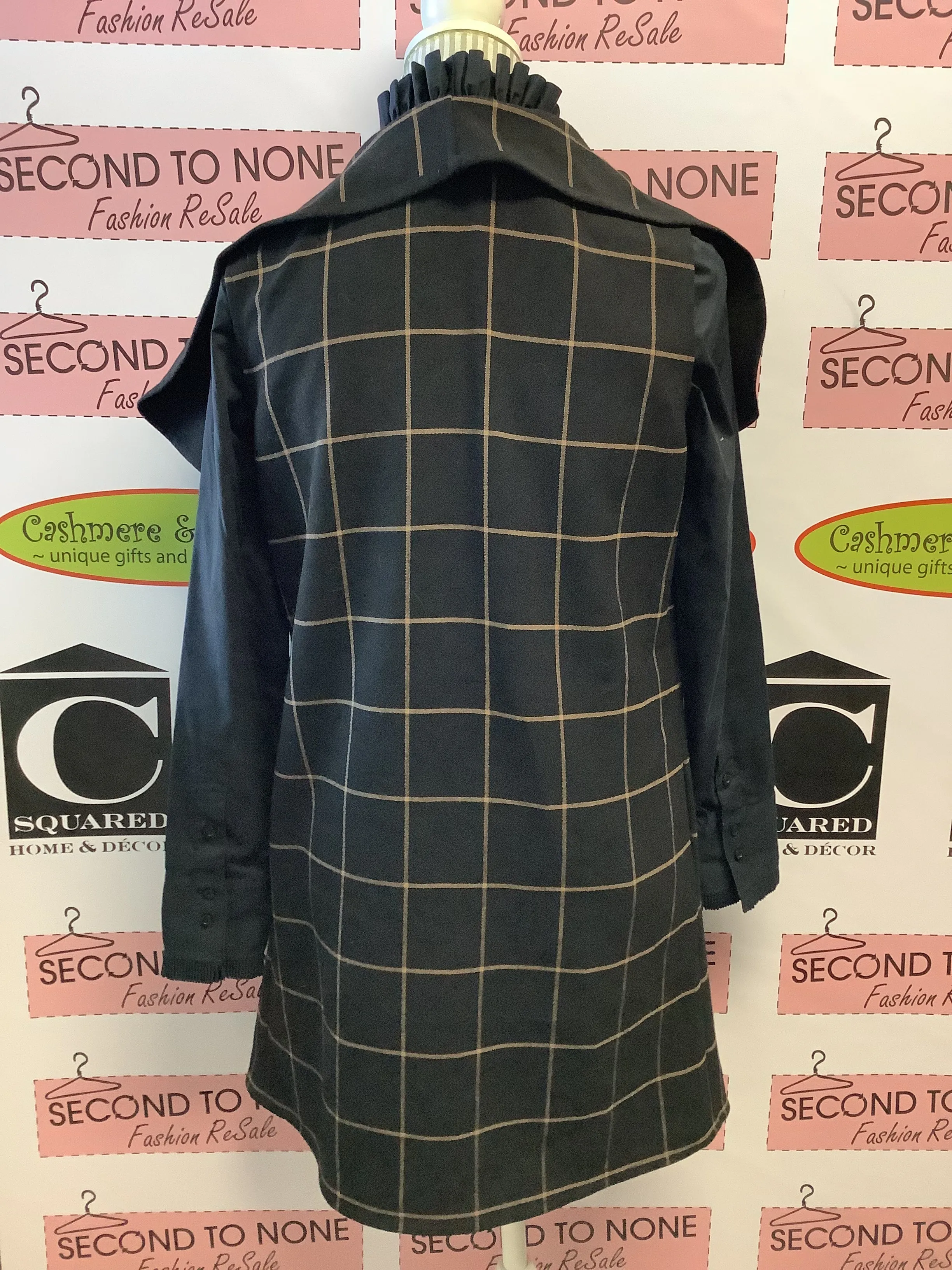 Checkered Long Vest Topper (Size S)