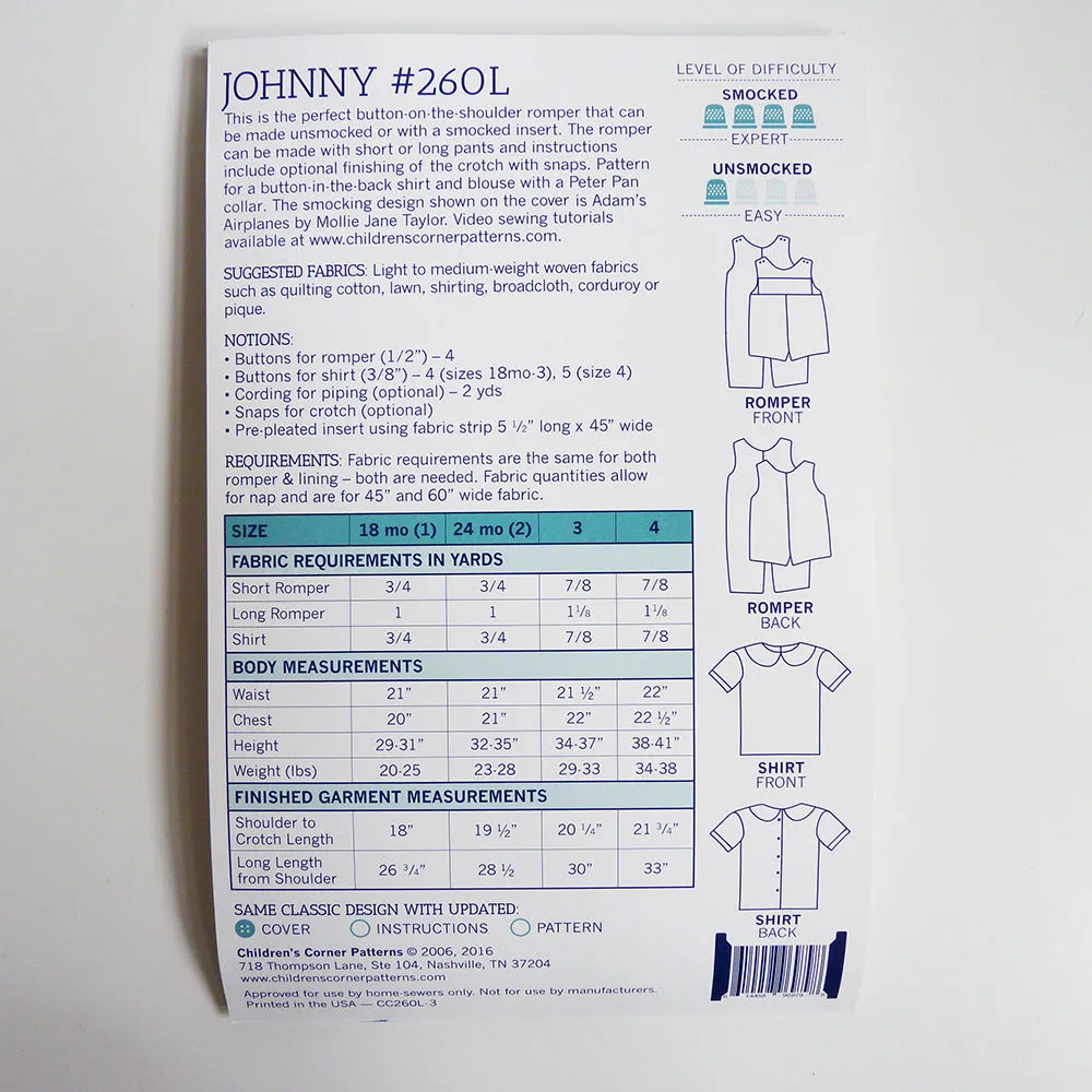 Children's Corner Patterns : Johnny