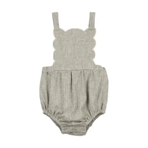 Coco Blanc Light Grey Scalloped Romper