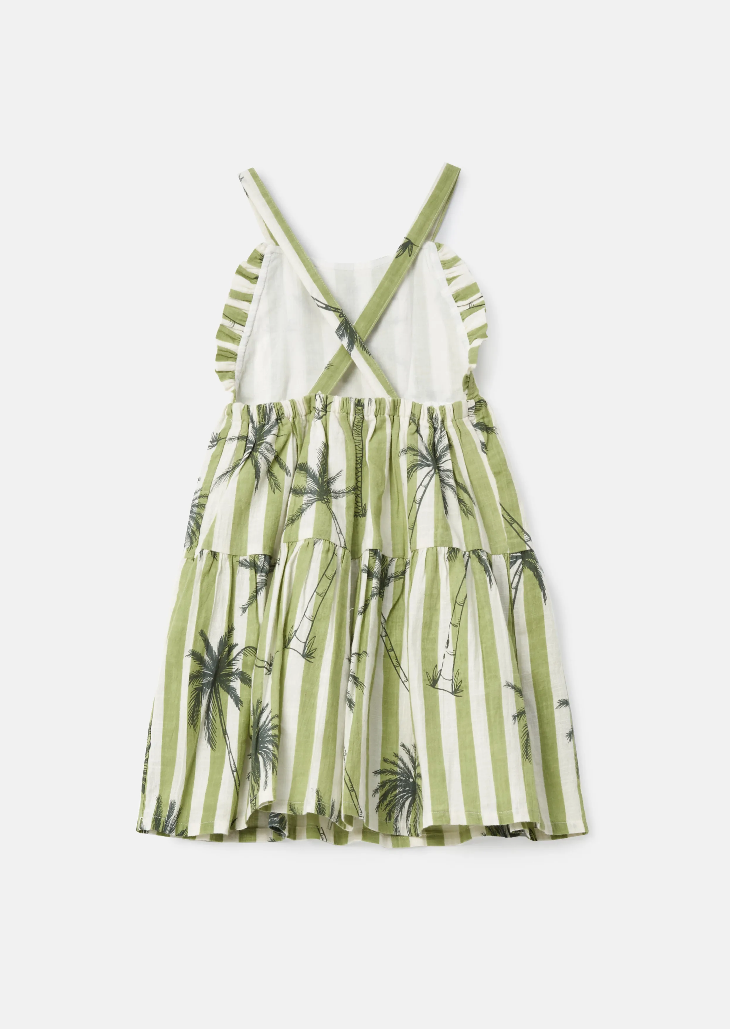 Colletta Green Palm Stripe Sundress