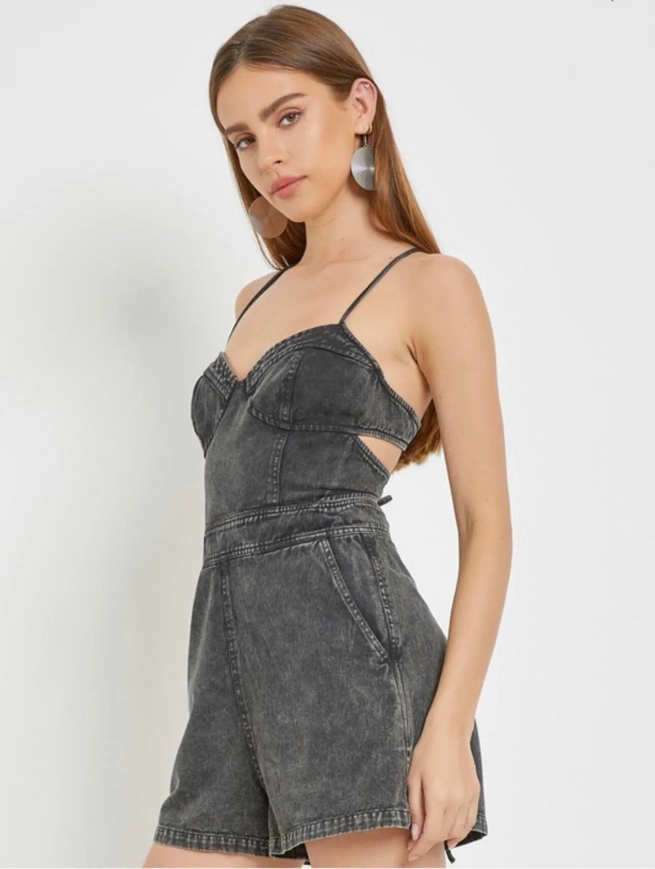 Country Roads Denim Romper