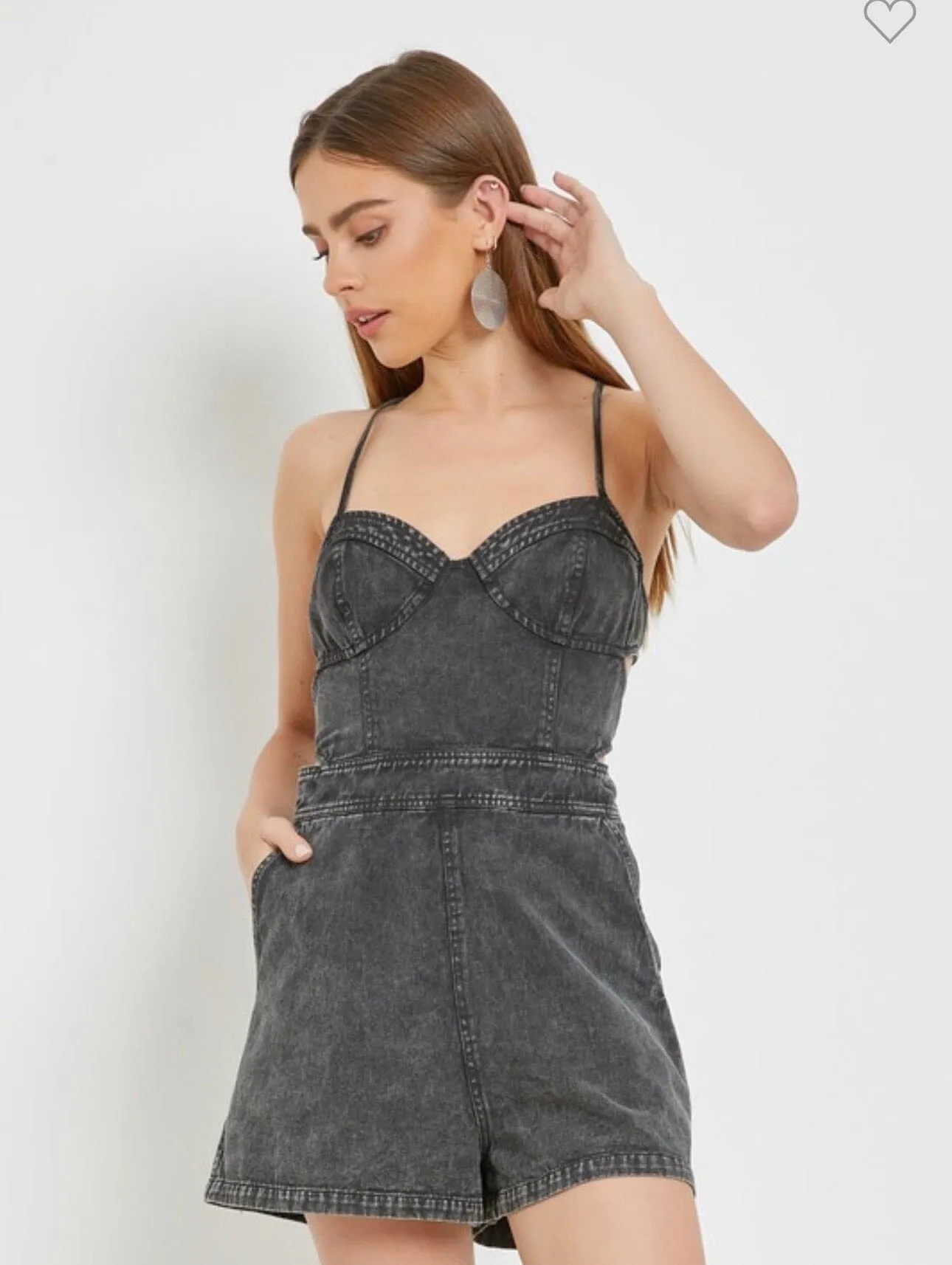 Country Roads Denim Romper