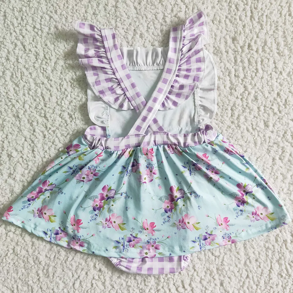 Cute Baby Girl Rompers Jumpsuit Flower Print Summer Toddler Girls Romper Boutique SR0027