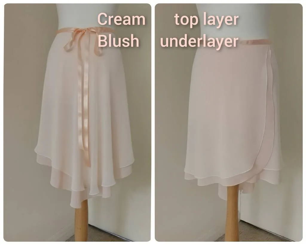 Double layered ballet wrap skirt